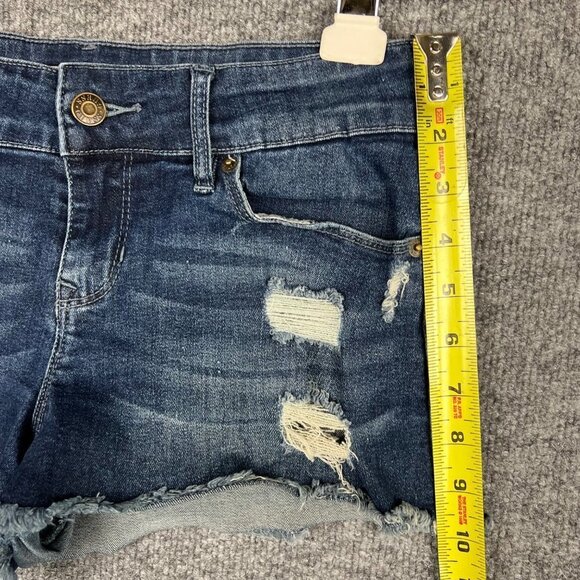 Vintage Guess Jeans Shorts 29 Womens Cut Off Distressed Medium Wash‎ Blue Denim - Picture 6 of 9